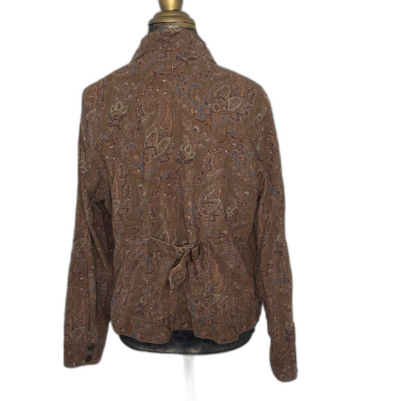 Western Boho Brown Corduroy Jacket Women's XL  Indie Paisley 98% Cotton - Picture 5 of 11